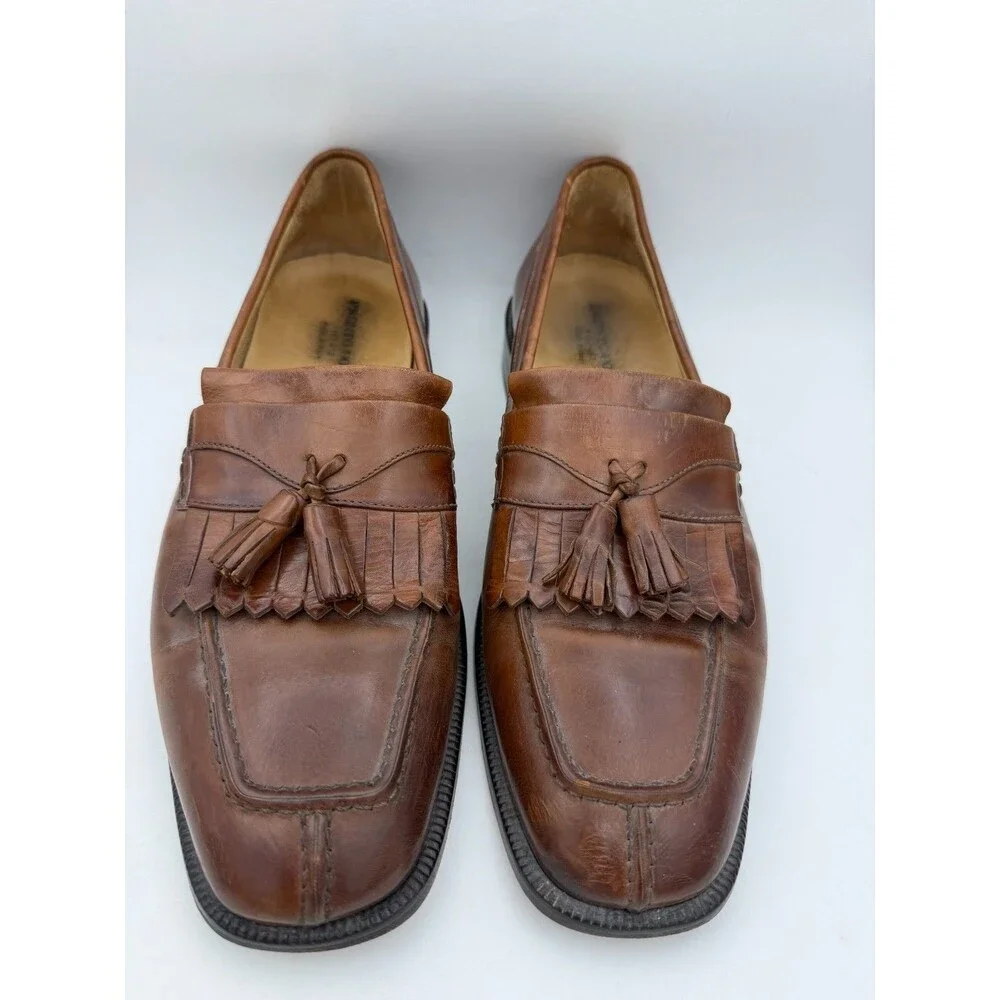 Pronto Uomo Firenze Florence Italy Brown Leather Tassel Kiltie Loafer 11 M